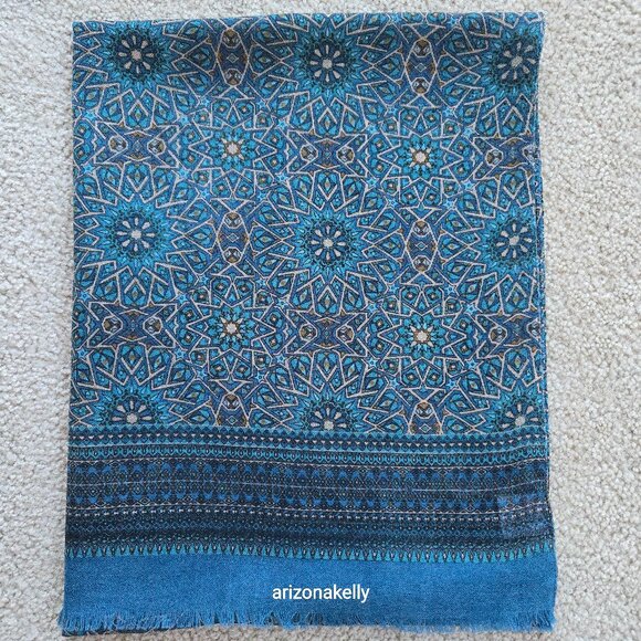 Colores de Otono S.L. Accessories - NWOT Woven Wool Scarf Blue Spain Colores de Otono